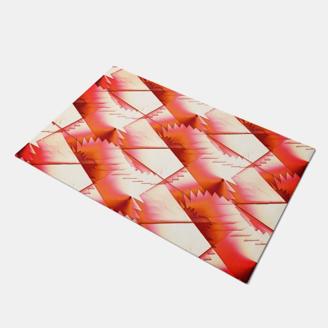 Felpudo Zigzag de coral vivo o sierras digitales a la luz  (Angular)