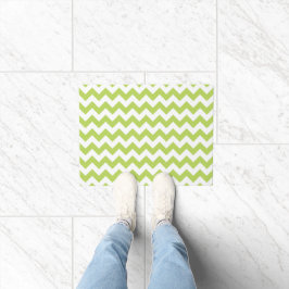 Felpudo Zigzag verde, Chevron verde, patrón geométrico
