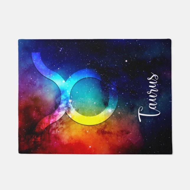 Felpudo Zodiac : Arcoiris espacial Taurus (Anverso)