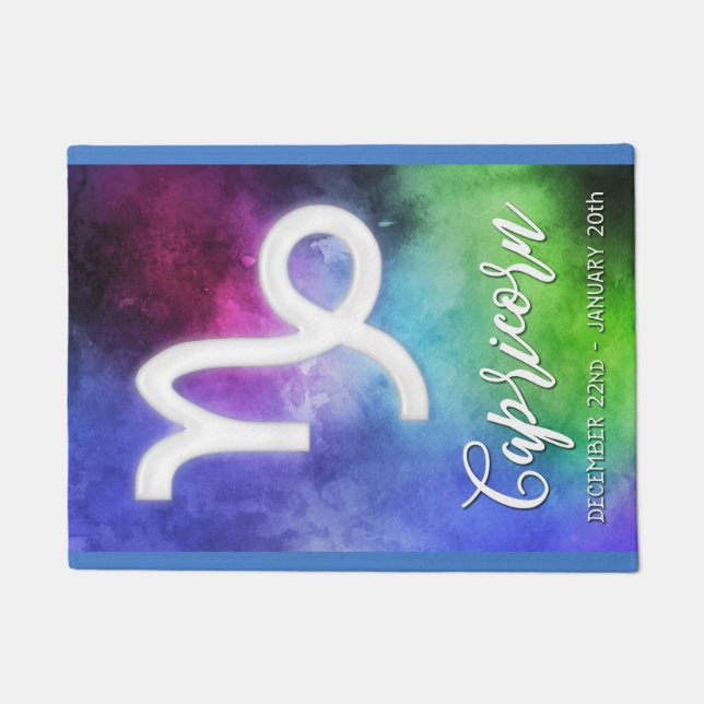 Felpudo Zodiac: Fechas de Capricornio (Anverso)