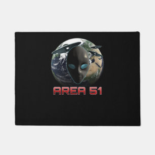 Felpudo Zona 51 Alien Y OVNI Sobre La Tierra