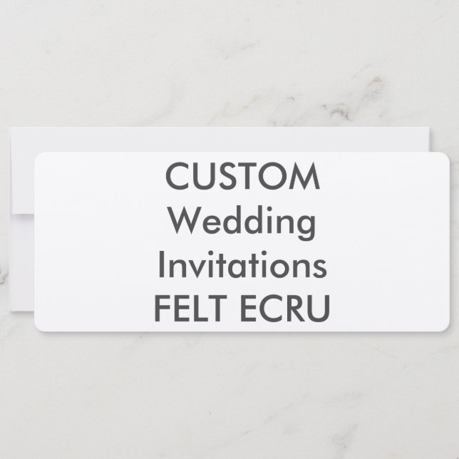 FELT ECRU 110 lb 9,25" x 4" Invitaciones a matrimo (Anverso)