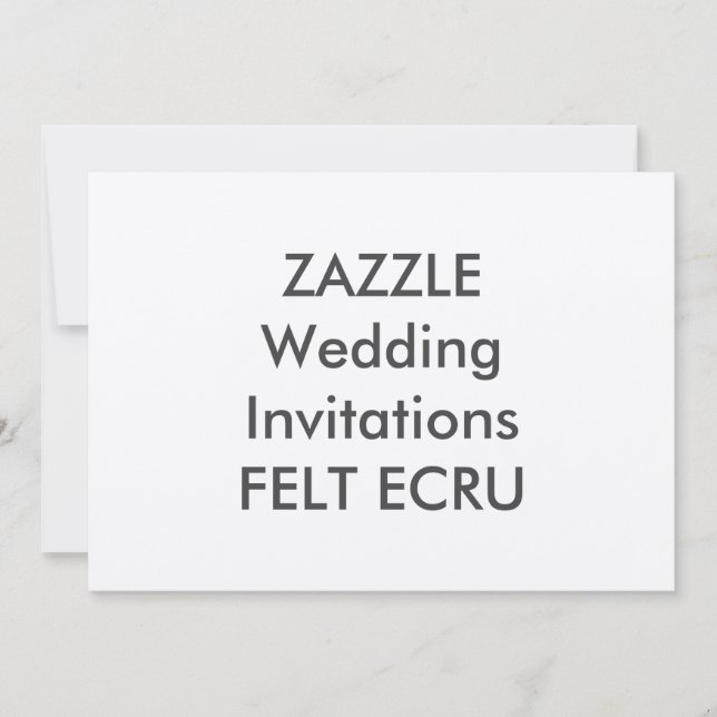 FELT ECRU 7" x 5" Invitaciones de matrimonio (Anverso)