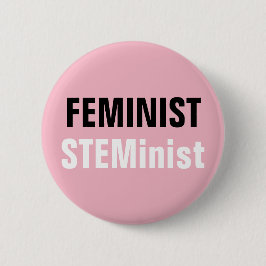 Feminist STEM Botón Inist Pink STEM Resistencia