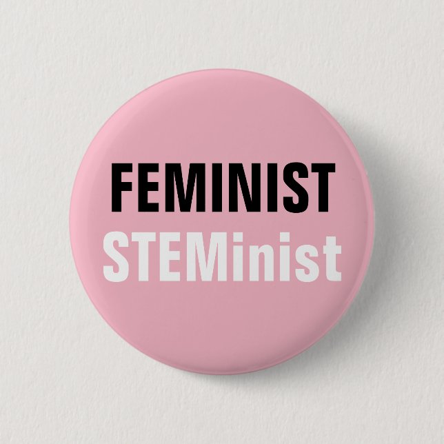 Feminist STEM Botón Inist Pink STEM Resistencia (Anverso)