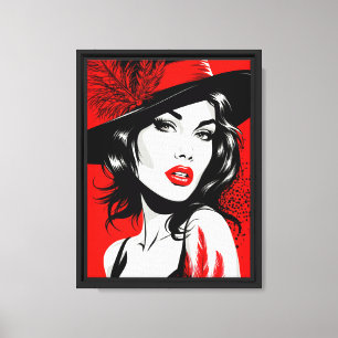 Femme de piel roja en negrita estilo de arte pop