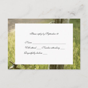 Fencepost, Barbed Wire Rustic rsvp con sobre
