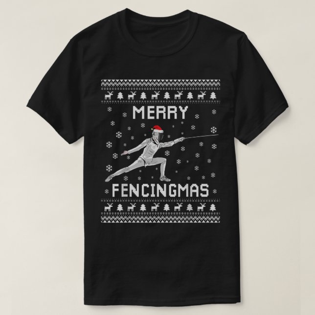 Fencing Ugly Christmas Sweater for Fencing Lovers  (Diseño del anverso)