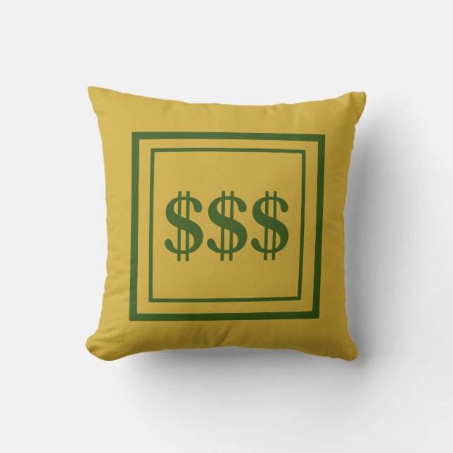 Feng Shui Prosperity Gold y Green Cojín decorativo (Anverso)