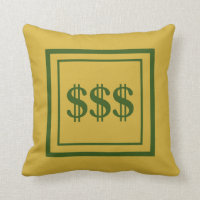 Feng Shui Prosperity Gold y Green Cojín decorativo