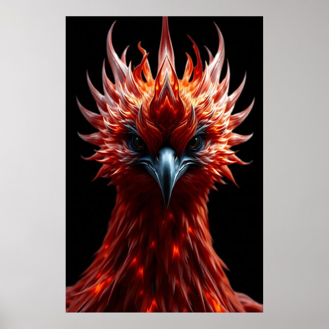 🔥 Fénix Ascendente - Arte Fantástico de Ave de Fu (Frente)