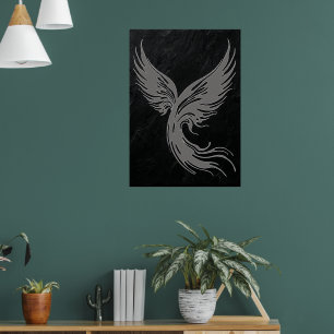 Fénix Blanca Ascendiendo Pájaro de Fuego Arte Míst