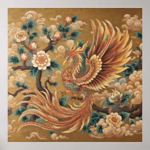 Fénix Chino Majestuoso - Arte de Mito Tradicional
