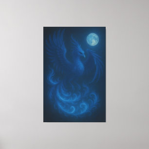 Fénix de Luna Azul · Impresión en Lienzo de Arte F