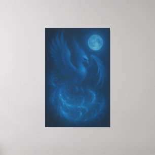Fénix de Luna Azul · Impresión en Lienzo de Arte F