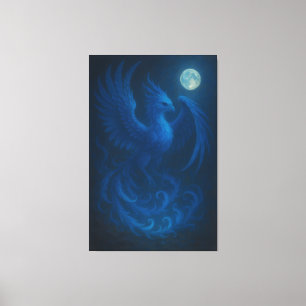 Fénix de Luna Azul · Impresión en Lienzo de Arte F