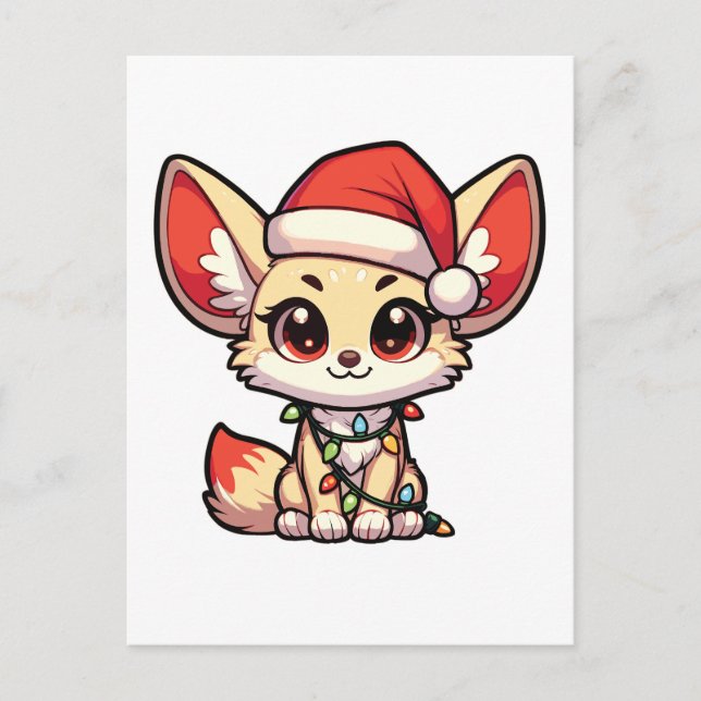 Fennec Feliz Navidad Animales de Invierno Fennecs  (Anverso)