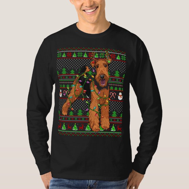 Feo Navidad Sweater Style Funny Airedale Terrier D (Anverso)