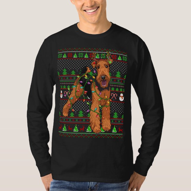 Feo Navidad Sweater Style Funny Airedale Terrier D (Anverso)