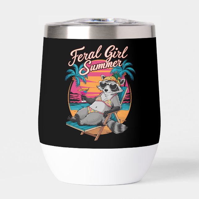 Feral Chica Summer Beach Funny Raccoon (Frente)
