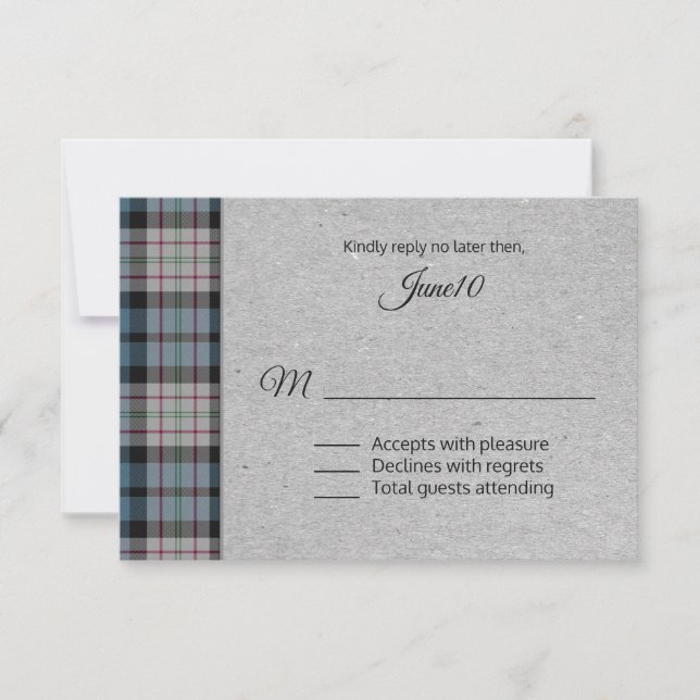 Ferguson Plaid Wedding RSVP (Anverso)