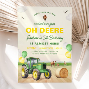 Feria de invitaciones de cumpleaños de Tractor Cum