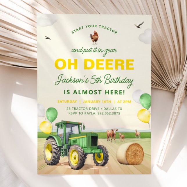 Feria de invitaciones de cumpleaños de Tractor Cum (Subido por el creador)