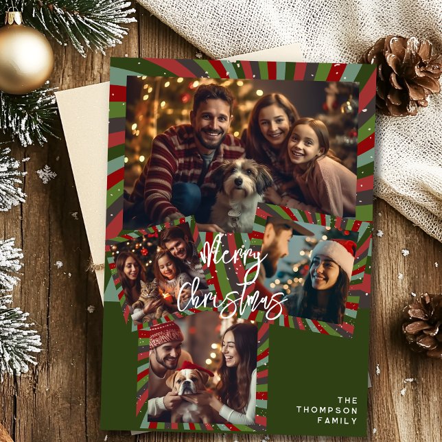 Feria tarjeta de foto personalizado de rayas vinta (Subido por el creador)