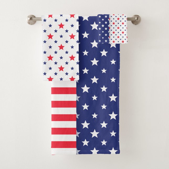 Feriado americano (Red, white and blue towel set!)