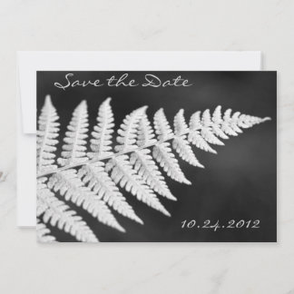 Fern blanco y negro Guardar la invitación de fecha