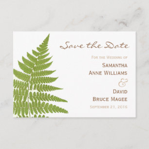 Fern, Boda de Woodland, guarda la tarjeta de fecha