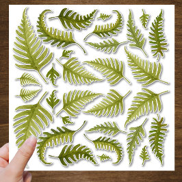 Fern de color de agua verde deja Pegatina de corte