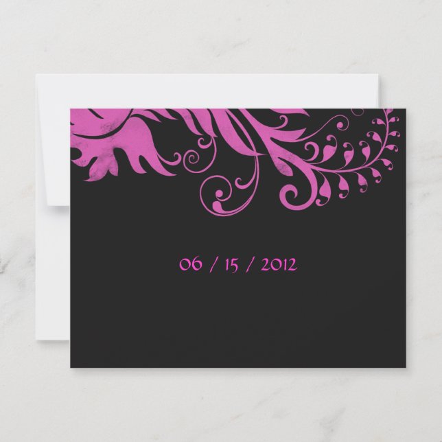 Fern RSVP de desplazamiento rosa (Anverso)