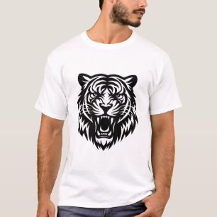 Feroz diseño de camiseta de tigre tribal frente a 