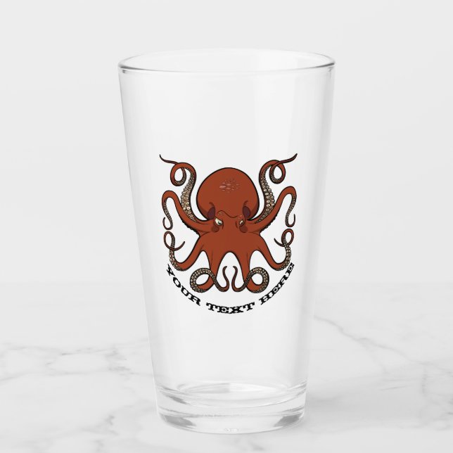 Feroz Octopus Rojo Con Personalizado De Tentáculos (Anverso)