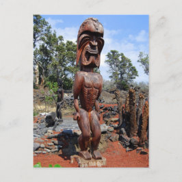 Feroz postal de escultura Ki'i de Hawaii