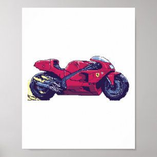 Ferrari Concepto Bicicleta - Pegatina de arte Retr