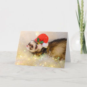 Ferrete Cubierto En Tarjeta De Navidades De Santa 
