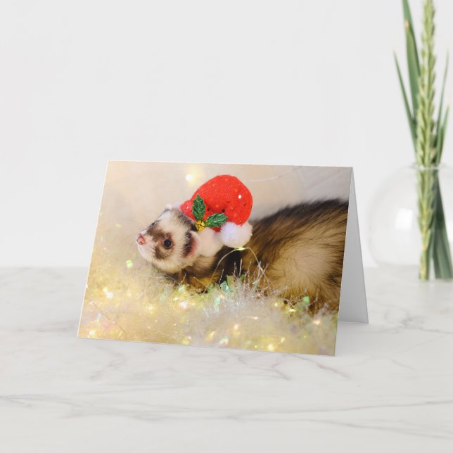 Ferrete Cubierto En Tarjeta De Navidades De Santa  (Anverso)