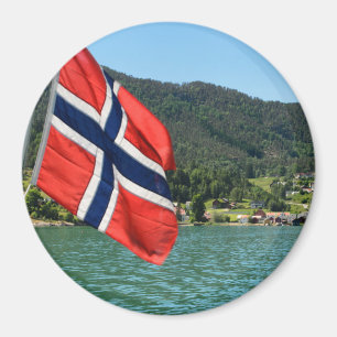 Ferrocarril de coches en Noruega imán redondo