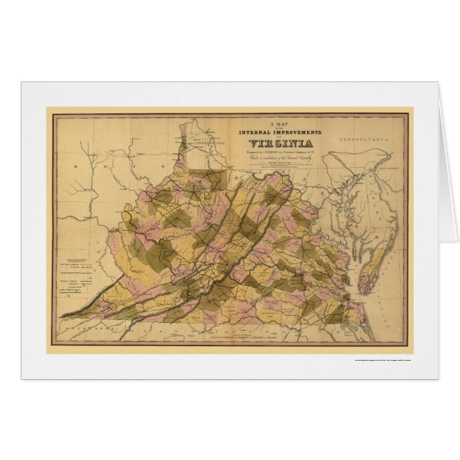 Ferrocarril de Virginia y mapa 1848 de la ciudad (Anverso (Horizontal))