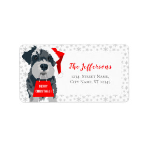 Ferry Christmas Dog Santa Hat Etiquetas de direcci