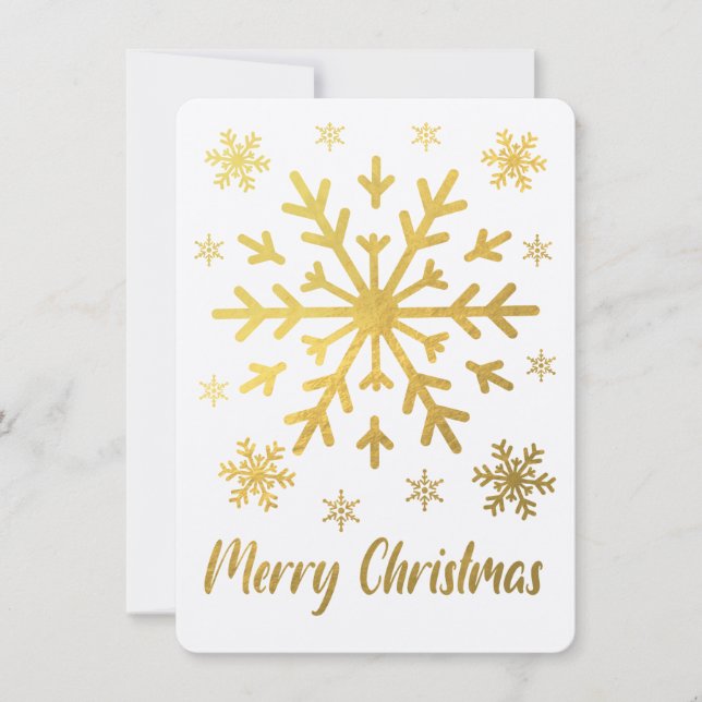 Ferry Christmas Gold Snowflakes Blands Cards (Anverso)