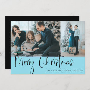 Ferry Christmas Script 2 Photo Holiday Blue