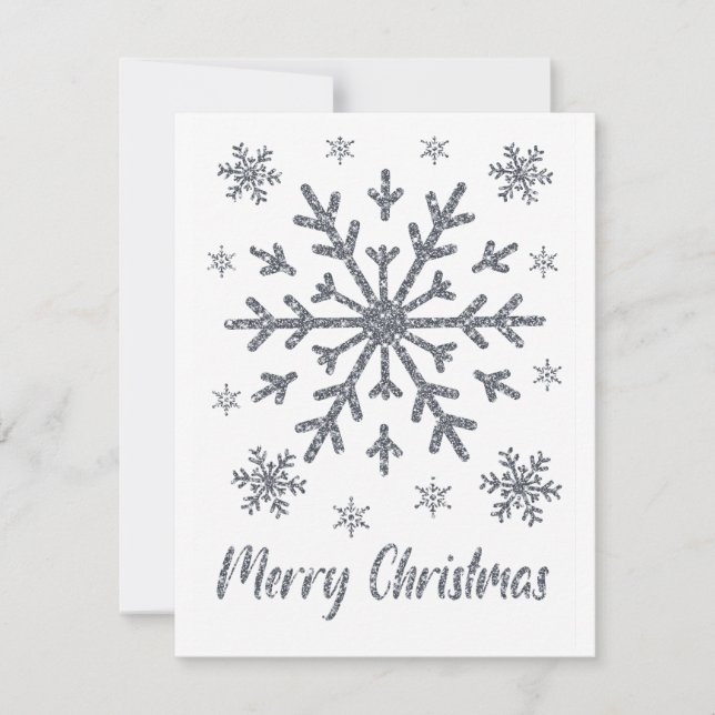 Ferry Christmas Silver Snowflakes Blands Cards (Anverso)