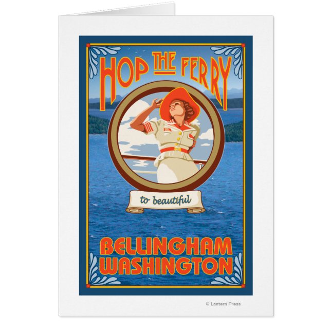 Ferry de una mujer en bicicleta - Bellingham, Wash (Frente)