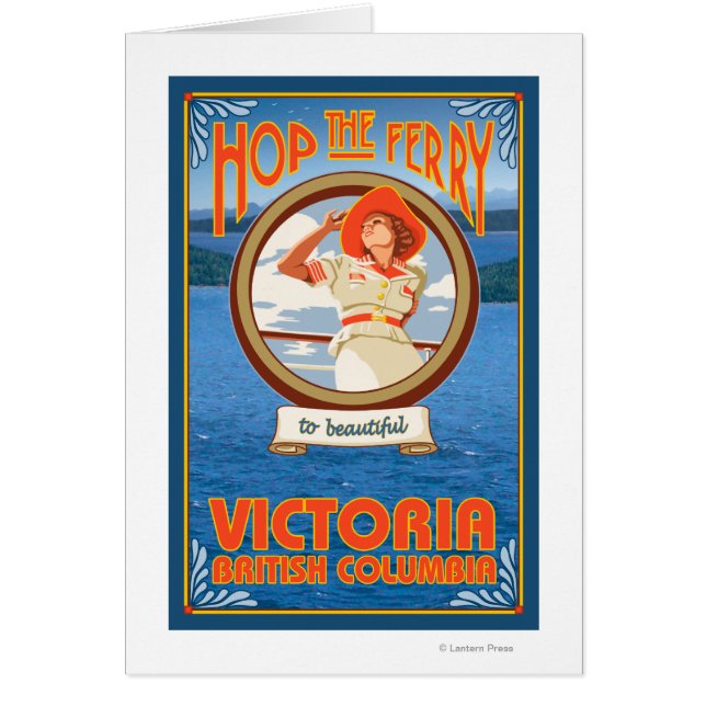 Ferry de una mujer en bicicleta - Victoria, BC Can (Frente)