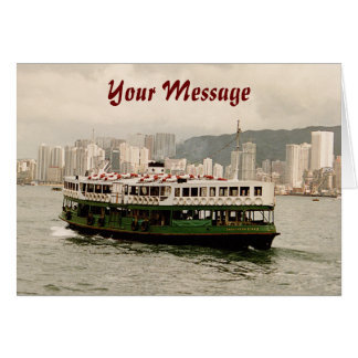 Ferry estrella del puerto Victoria de Hong Kong
