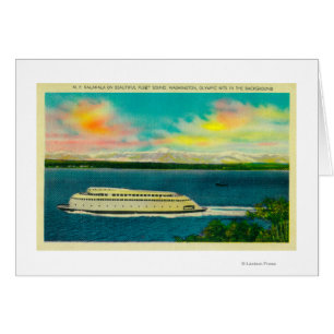 Ferry Kalakala, sonido Puget, montañas olímpicas