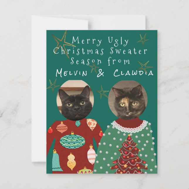 Ferry Ugly Sweater Season Tus Gatos personalizados (Anverso)